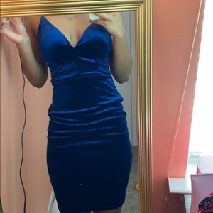 blue velvet dress